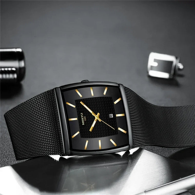 Relógio Masculino NIBOSI Luxo – Estilo Elegante, Pulseira Premium e Data Automática