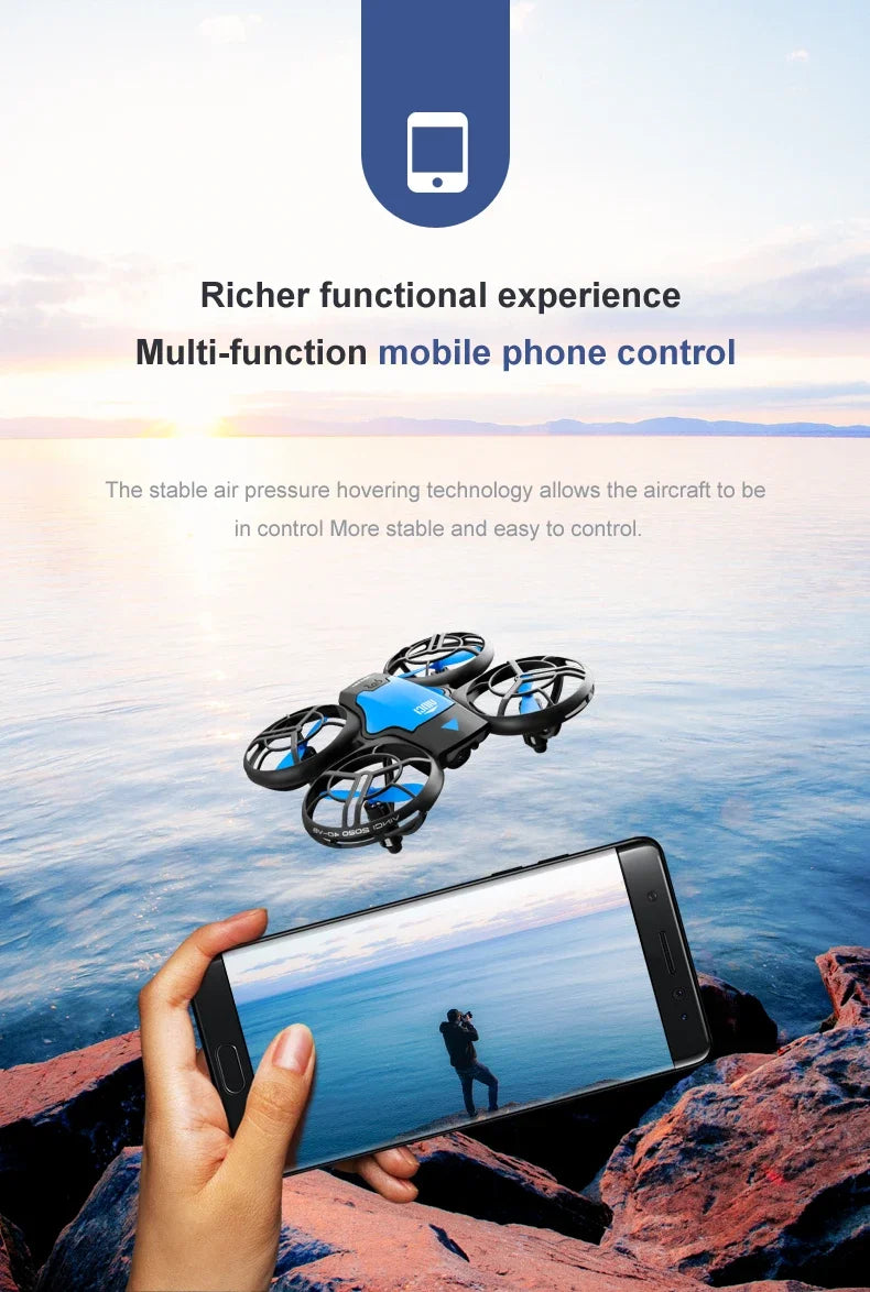 🚁 V8 Mini Drone 4K HD WiFi FPV | Câmera Grande Angular | Altitude Hold | Ideal para Iniciantes e Crianças | 4DRC RC Quadcopter
