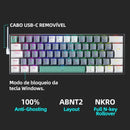 Teclado Mecânico Mini Machenike K500-B61 60% – Layout ABNT2, RGB, Hot-Swappable, NKRO, Com Fio para PC Gamer