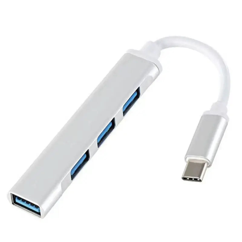 Adaptador OTG 4 em 1 Type-C para USB 3.0 – HUB com Múltiplas Entradas de Alta Velocidade para Celulares Samsung, Huawei, Xiaomi, MacBook e Notebooks