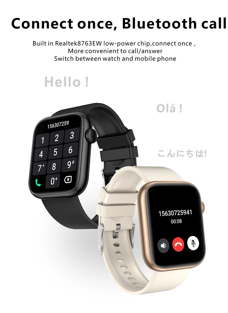 Relógio Smartwatch LIGE Feminino – Tela Full Touch, Chamadas via Bluetooth, à Prova d'Água, Monitoramento Fitness