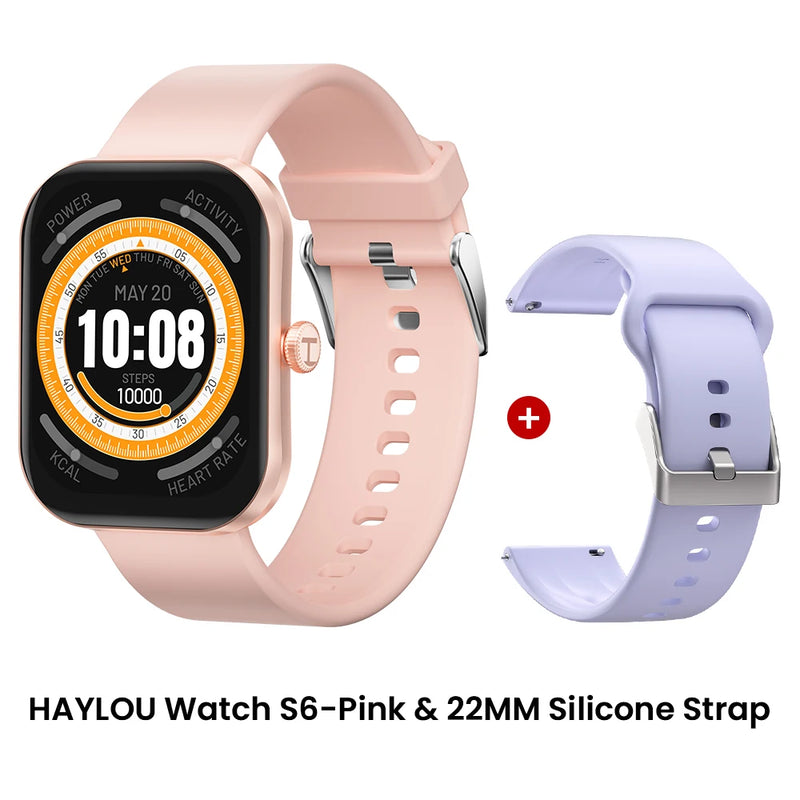 HAYLOU Watch S6 – Smartwatch com Tela HD 2.01", Chamadas por Bluetooth, IP68, Monitoramento Fitness