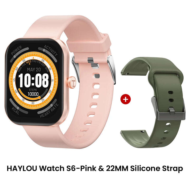 HAYLOU Watch S6 – Smartwatch com Tela HD 2.01", Chamadas por Bluetooth, IP68, Monitoramento Fitness