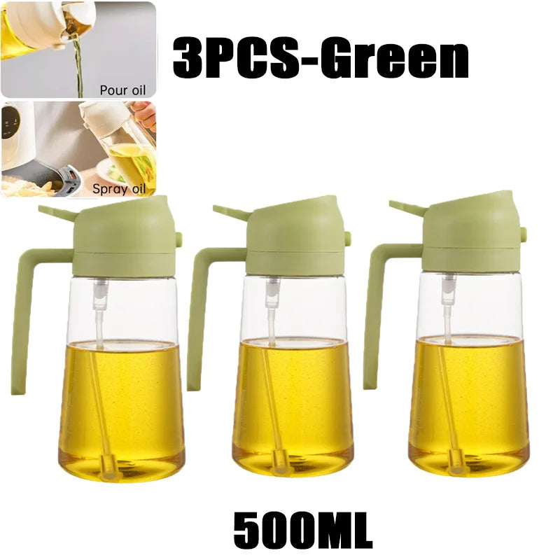 Borrifador de Óleo 200/300/500ml para Cozinha – Ideal para Azeite, Vinagre, Churrasco e Culinária – Frasco Reutilizável com Pincel de Óleo