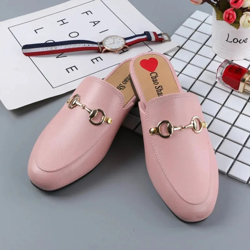 Tamanco Mule Feminino Estilo Fashion – Verão, Salto Baixo, Modelo Aberto Tipo Half Slipper, Confortável e Elegante