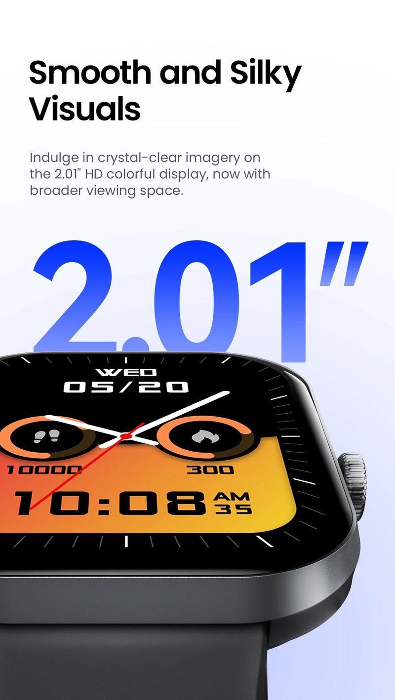 HAYLOU Watch S6 – Smartwatch com Tela HD 2.01", Chamadas por Bluetooth, IP68, Monitoramento Fitness