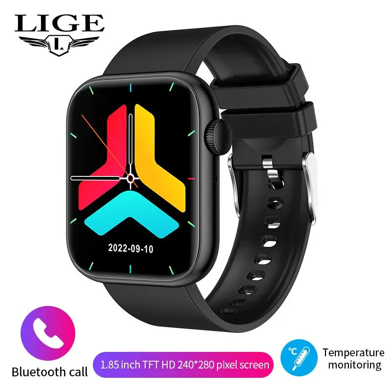 Relógio Smartwatch LIGE Feminino – Tela Full Touch, Chamadas via Bluetooth, à Prova d'Água, Monitoramento Fitness