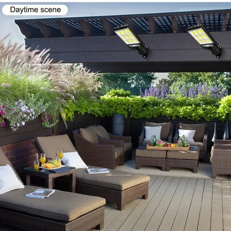 Luminária de Parede Solar LED para Área Externa – Recarregável com Sensor de Presença, Ideal para Jardim, Garagem, Terraço e Portão